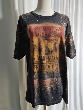 Bon Jovi Vintage-Style Black & Rust Band Graphic Tee